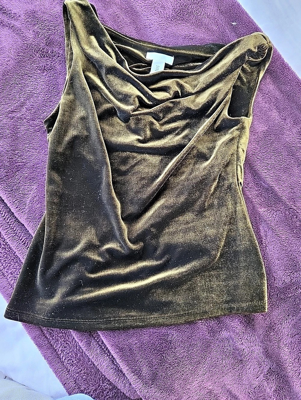 Universal Thread Velvet Cowl Neck Tank Top in Brown Size Medium NWT